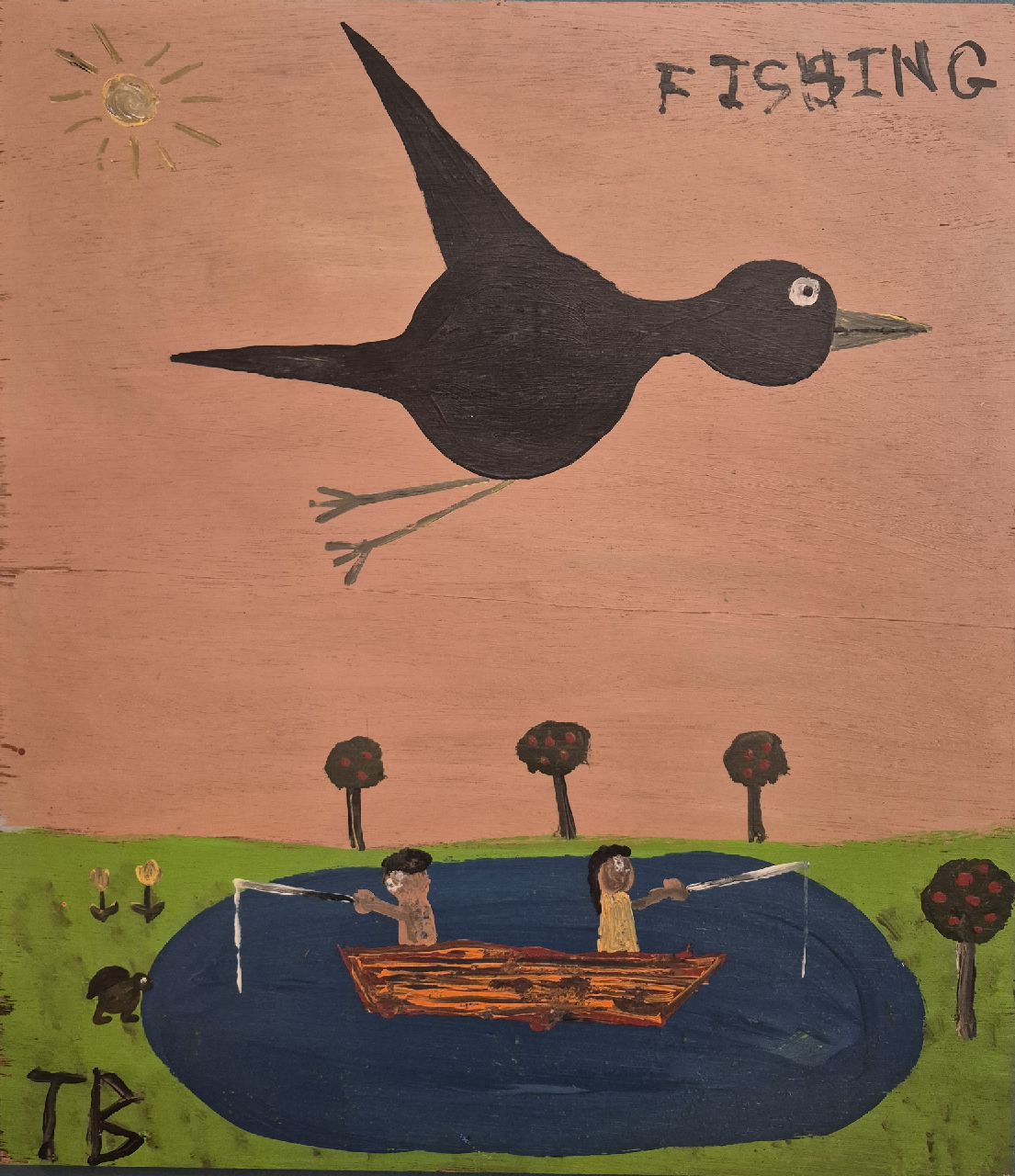 Brown T. | Timothy 'Tim' Brown | Schilderijen te koop aangeboden | Fishing, olieverf op paneel 50,1 x 43,5 cm, gesigneerd linksonder Brown T. | Timothy 'Tim' Brown | Schilderijen te koop aangeboden | Fishing, olieverf op paneel 50,1 x 43,5 cm, gesigneerd linksonder