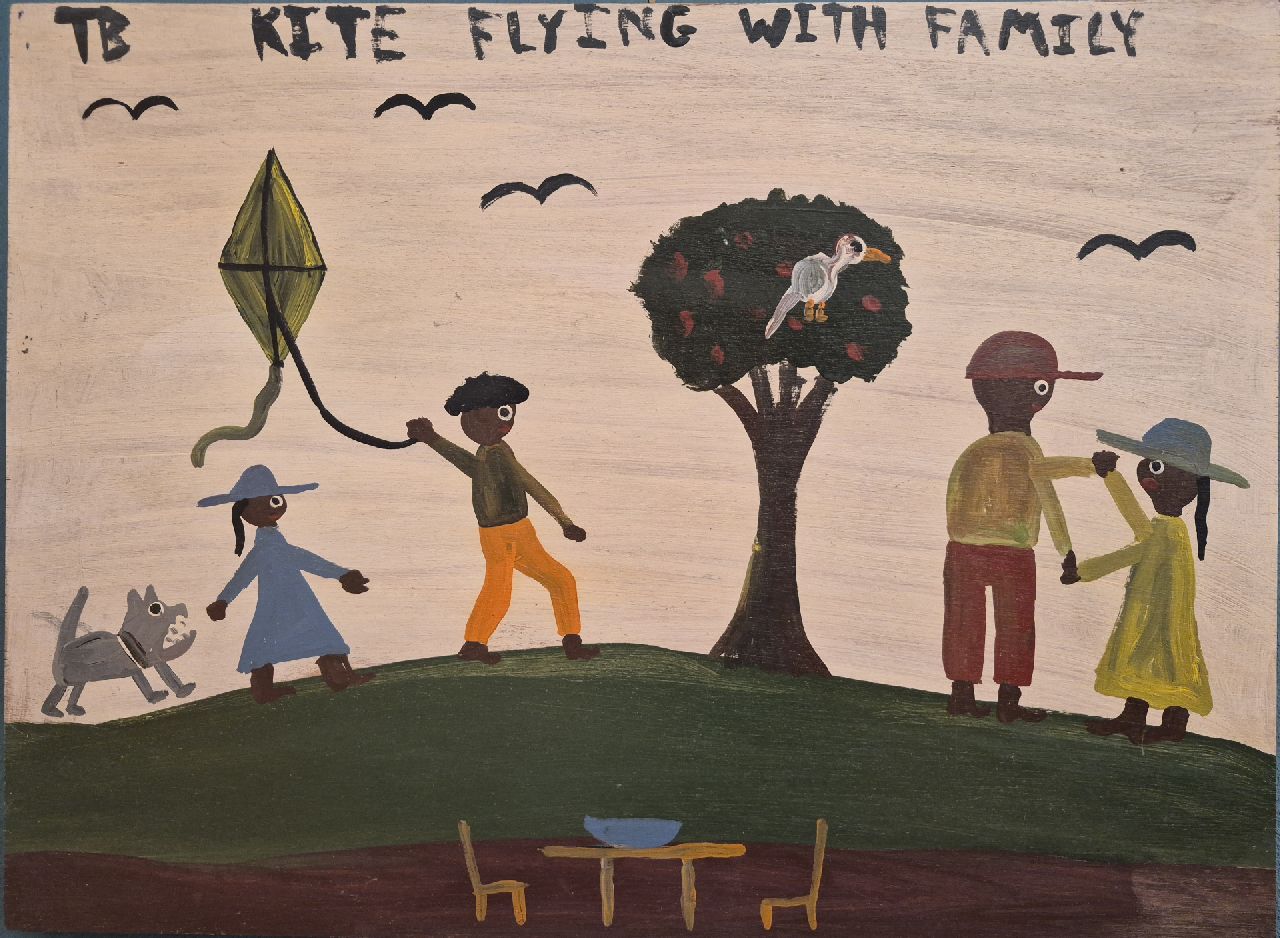 Brown T. | Timothy 'Tim' Brown | Schilderijen te koop aangeboden | kite flying with family, olieverf op paneel 37,6 x 50,6 cm, gesigneerd linksboven Brown T. | Timothy 'Tim' Brown | Schilderijen te koop aangeboden | kite flying with family, olieverf op paneel 37,6 x 50,6 cm, gesigneerd linksboven