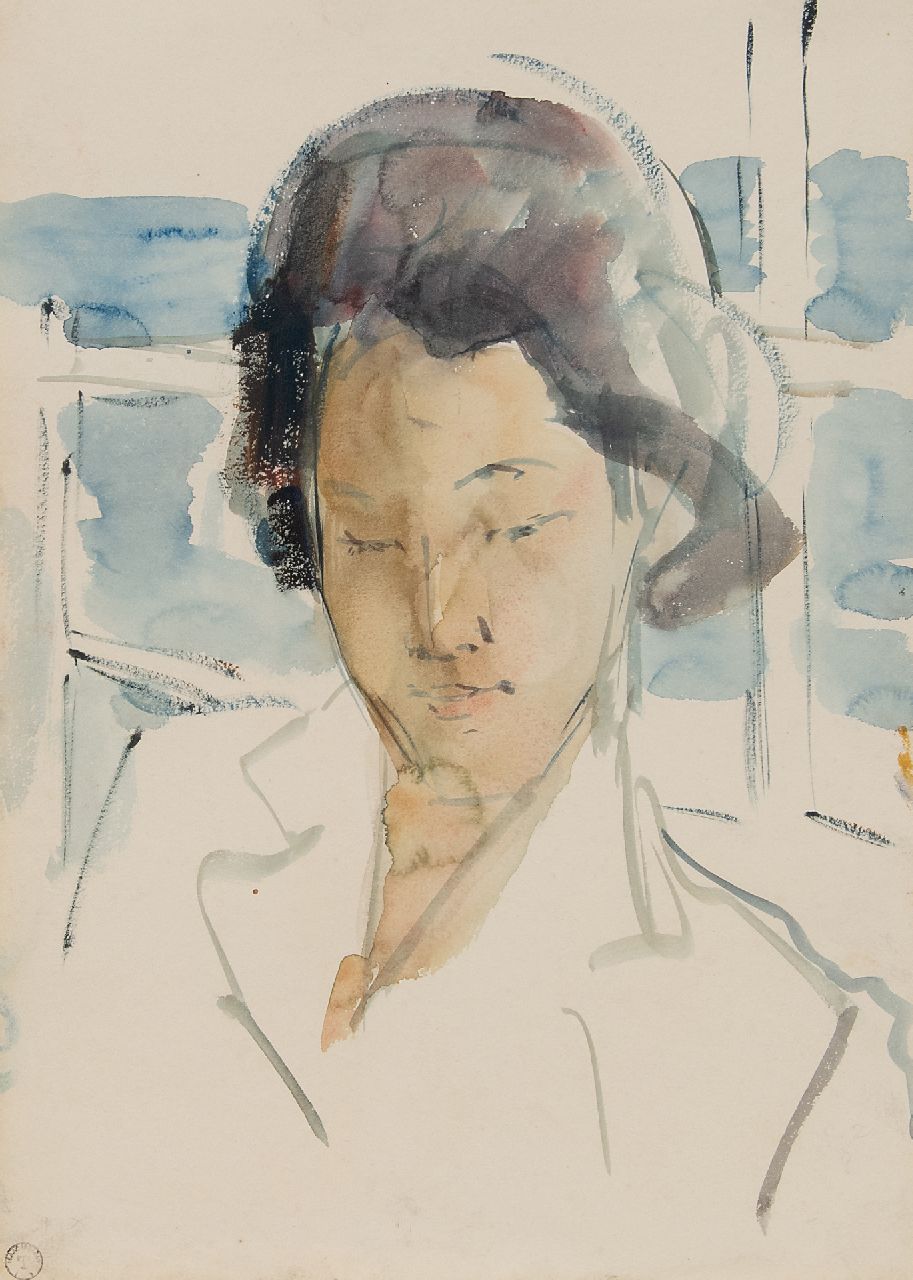 Israels I.L.  | 'Isaac' Lazarus Israels | Aquarellen en tekeningen te koop aangeboden | Op weg naar Indië, krijt en aquarel op papier 35,5 x 25,5 cm, gesigneerd met atelierstempel linksonder