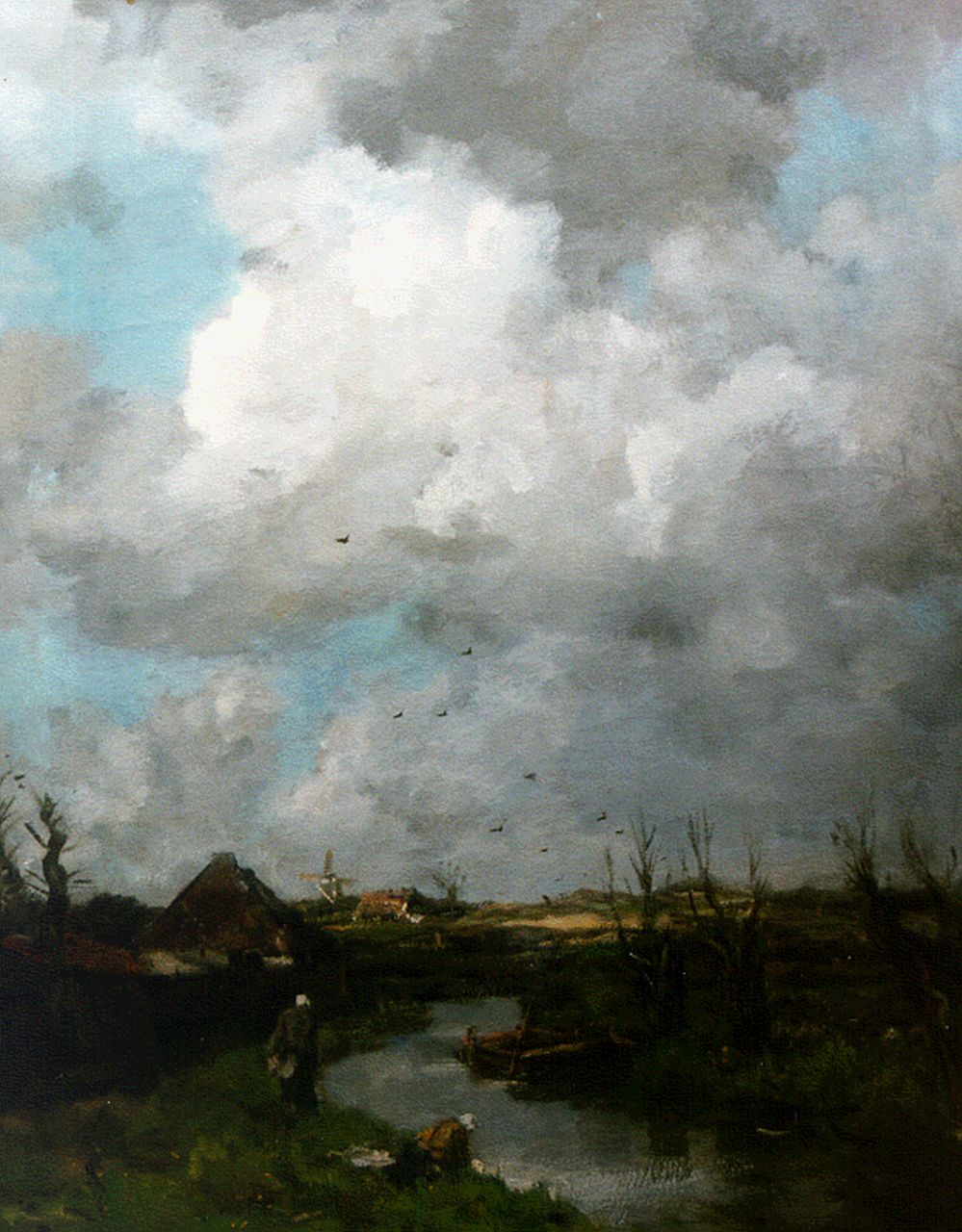 Maris J.H.  | Jacobus Hendricus 'Jacob' Maris, Wasvrouwen aan de poldervaart, olieverf op doek 99,2 x 80,4 cm, gesigneerd linksonder