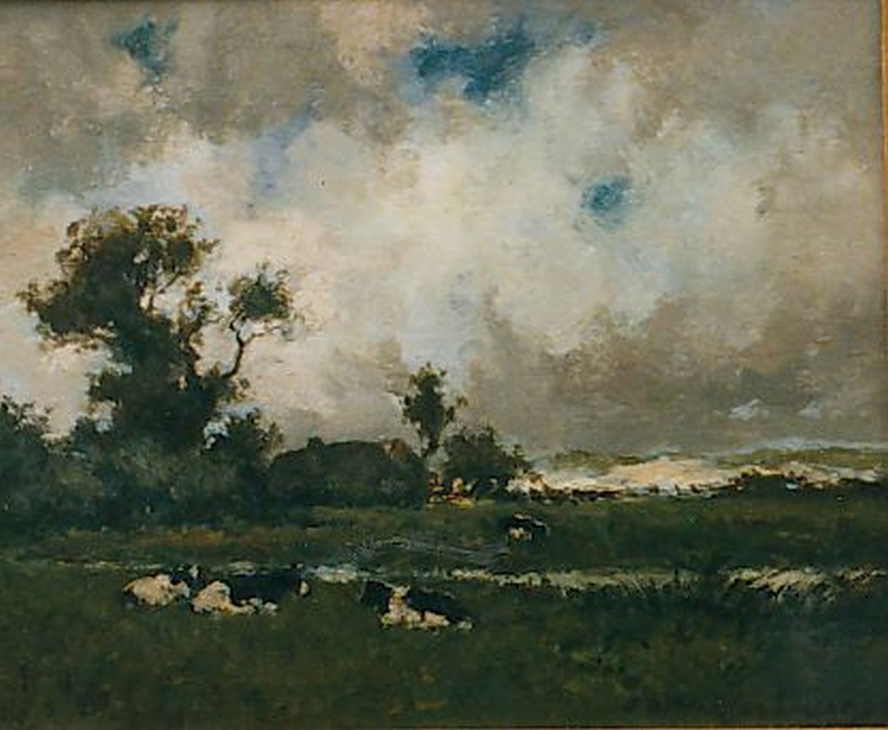 Weissenbruch H.J.  | Hendrik Johannes 'J.H.' Weissenbruch, Landschap achter de duinen, olieverf op paneel 17,3 x 22,0 cm, gesigneerd rechtsonder