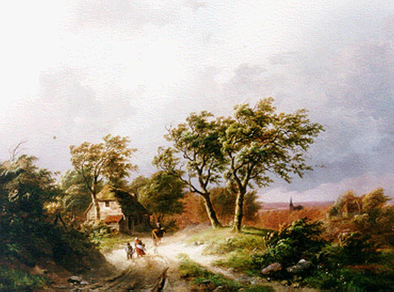 Klombeck J.B.  | Johann Bernard Klombeck, Opstekende storm, olieverf op paneel 38,7 x 53,2 cm, gesigneerd rechtsonder