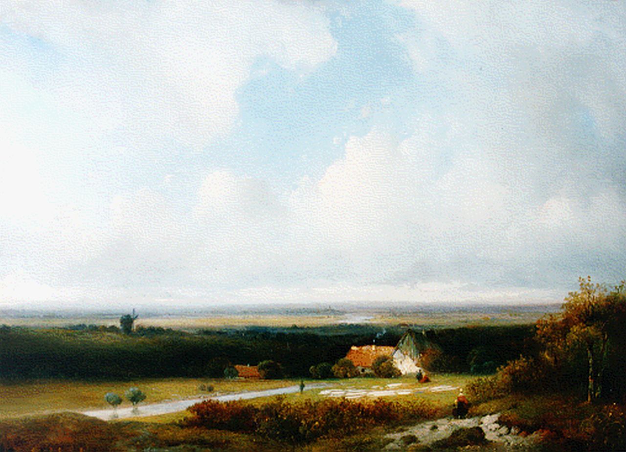 Oerder P.L.L.  | Petrus Leonardus Lambertus Oerder, Panorama met boerderij in de vallei, olieverf op doek 49,5 x 67,0 cm, gesigneerd linksonder