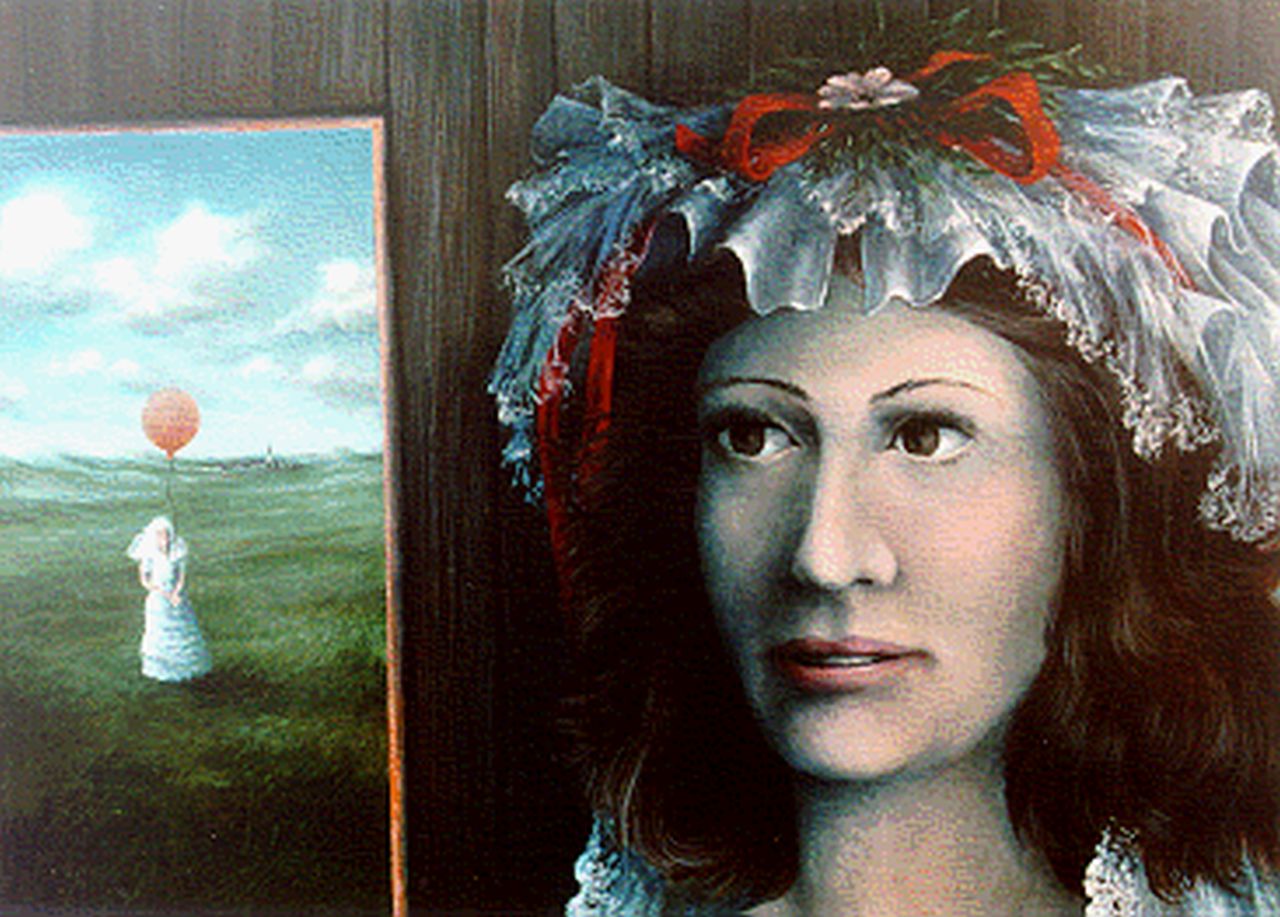 Jan van Dis | Meisjesdroom, olieverf op paneel, 30,7 x 43,2 cm, gesigneerd l.o. en gedateerd '73