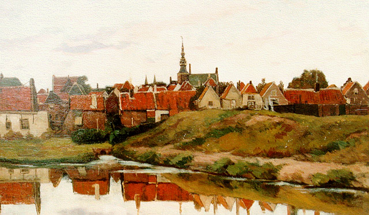 Bastert S.N.  | Syvert 'Nicolaas' Bastert, Gezicht op Zierikzee vanaf de Westhavendijk, olieverf op doek 62,5 x 100,5 cm, gesigneerd rechtsonder