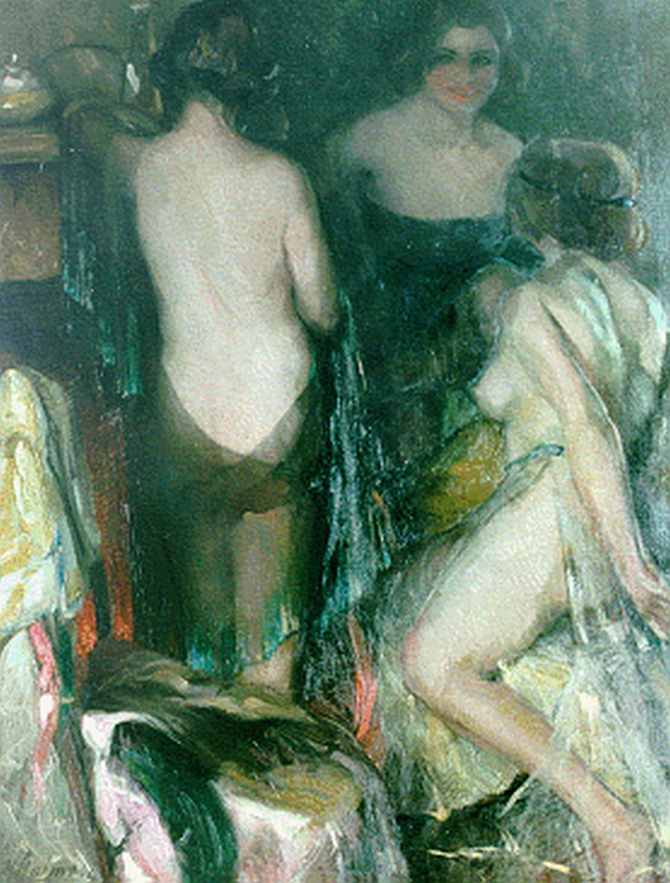 Malmesi M.G.P.  | Mariano Giuseppe Pietro Malmesi, Drie gratiën, olieverf op doek 123,9 x 95,3 cm, gesigneerd linksonder en gedateerd 1926
