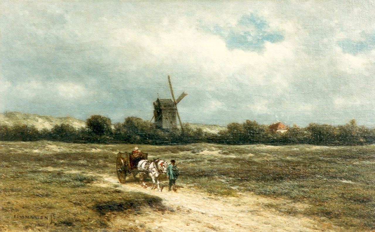Maaten J.J. van der | Jacob Jan van der Maaten, Doesburgermolen te Ede, olieverf op doek 33,2 x 53,0 cm, gesigneerd linksonder