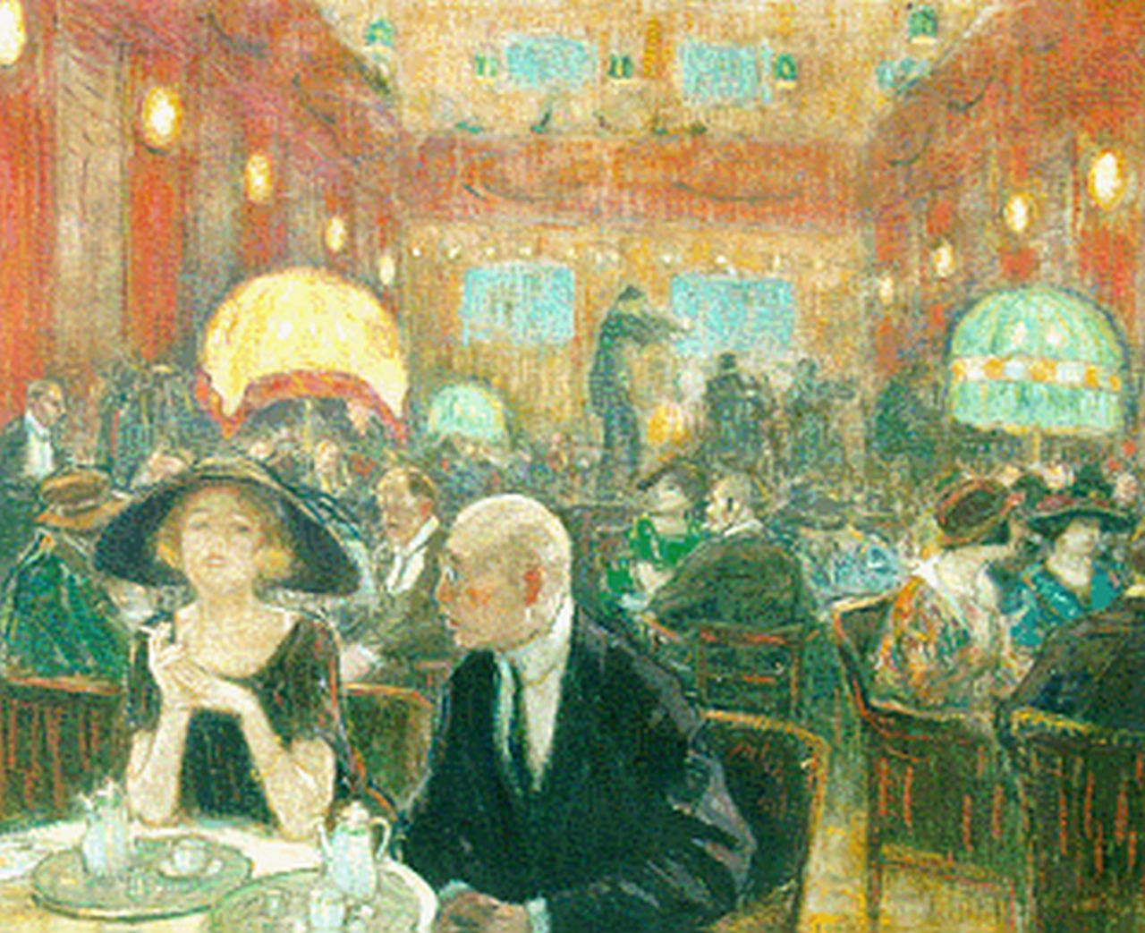 Müller-Massdorf J.  | Julius Müller-Massdorf, Tearoom Tango, olieverf op doek 64,5 x 78,2 cm, gesigneerd rechtsonder en te dateren ca. 1920