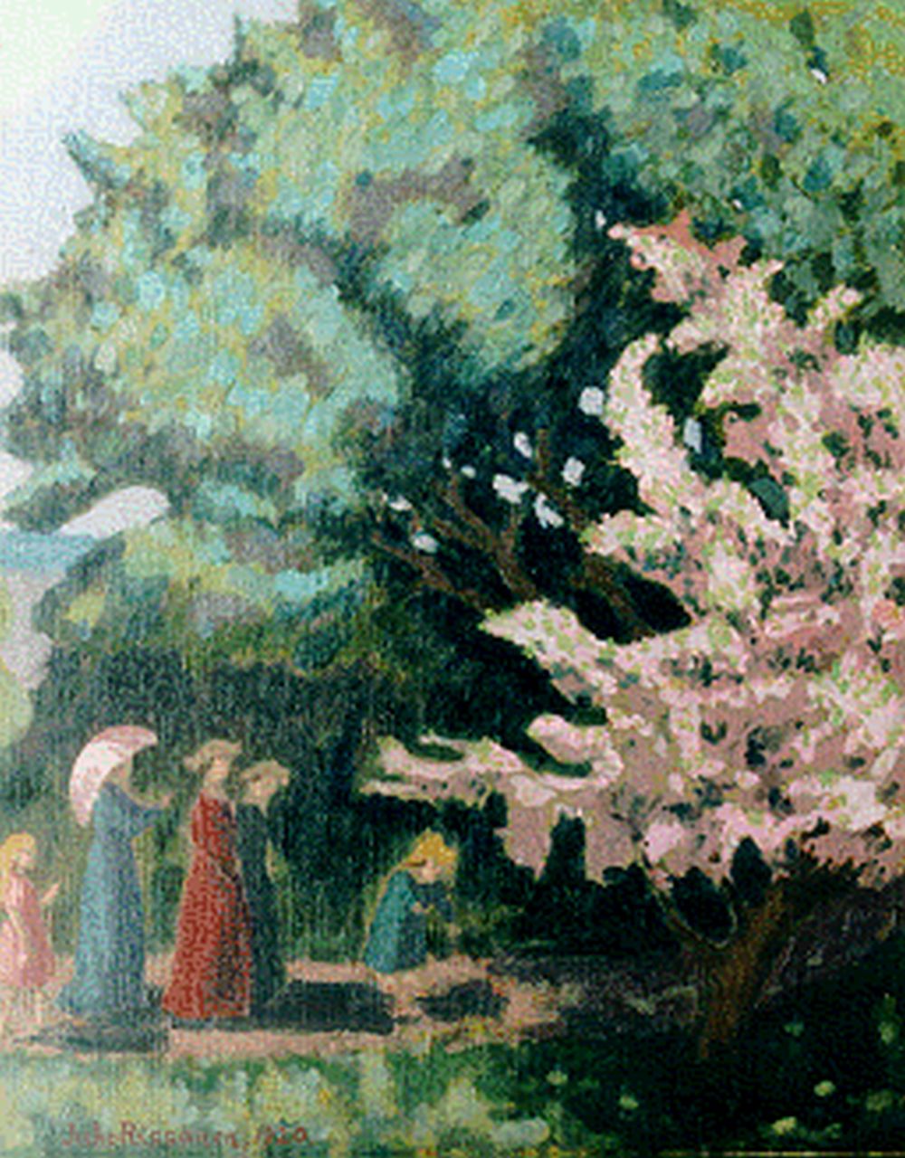 Rissanen J.V.  | Juho Vilho Rissanen, Zondagse wandeling, 69,7 x 55,8 cm, gesigneerd linksonder en te dateren ca. 1920