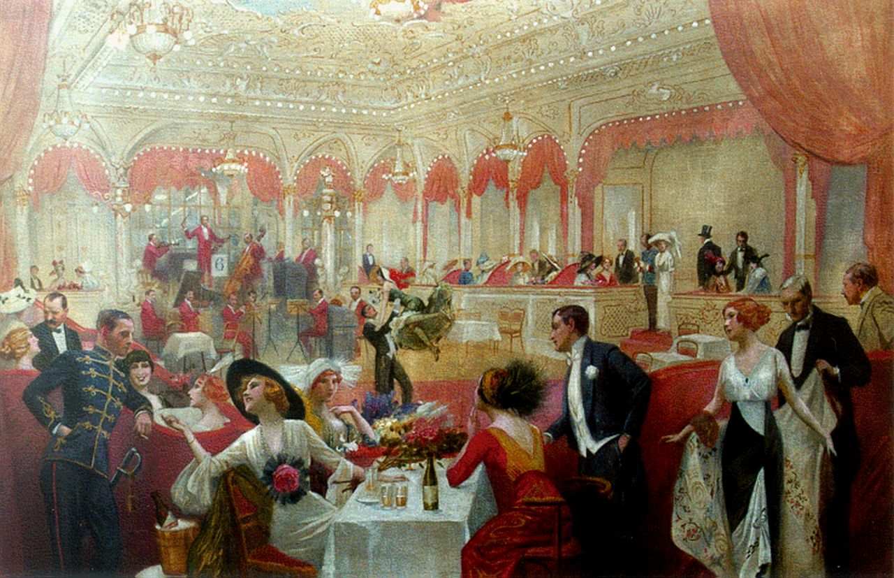 Fuchs R.  | Rudolf Fuchs, Het bal, olieverf op doek 74,9 x 110,0 cm, gesigneerd linksonder en gedateerd 1913