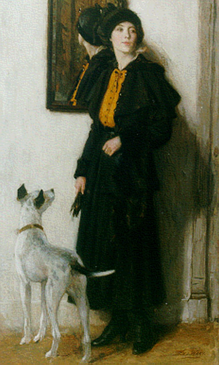 Waay N. van der | Nicolaas van der Waay, Gereed voor de wandeling, olieverf op doek 70,6 x 44,2 cm, gesigneerd rechtsonder