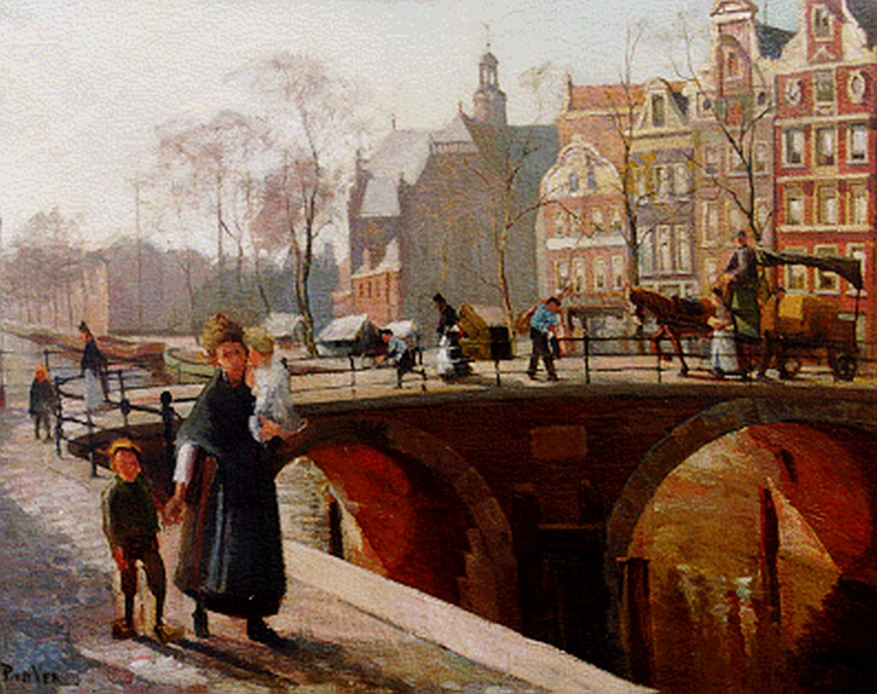 Ven P.J. van der | 'Paul' Jan van der Ven, Prinsengracht met de Noorderkerk Amsterdam, olieverf op doek 68,5 x 86,5 cm, gesigneerd linksonder