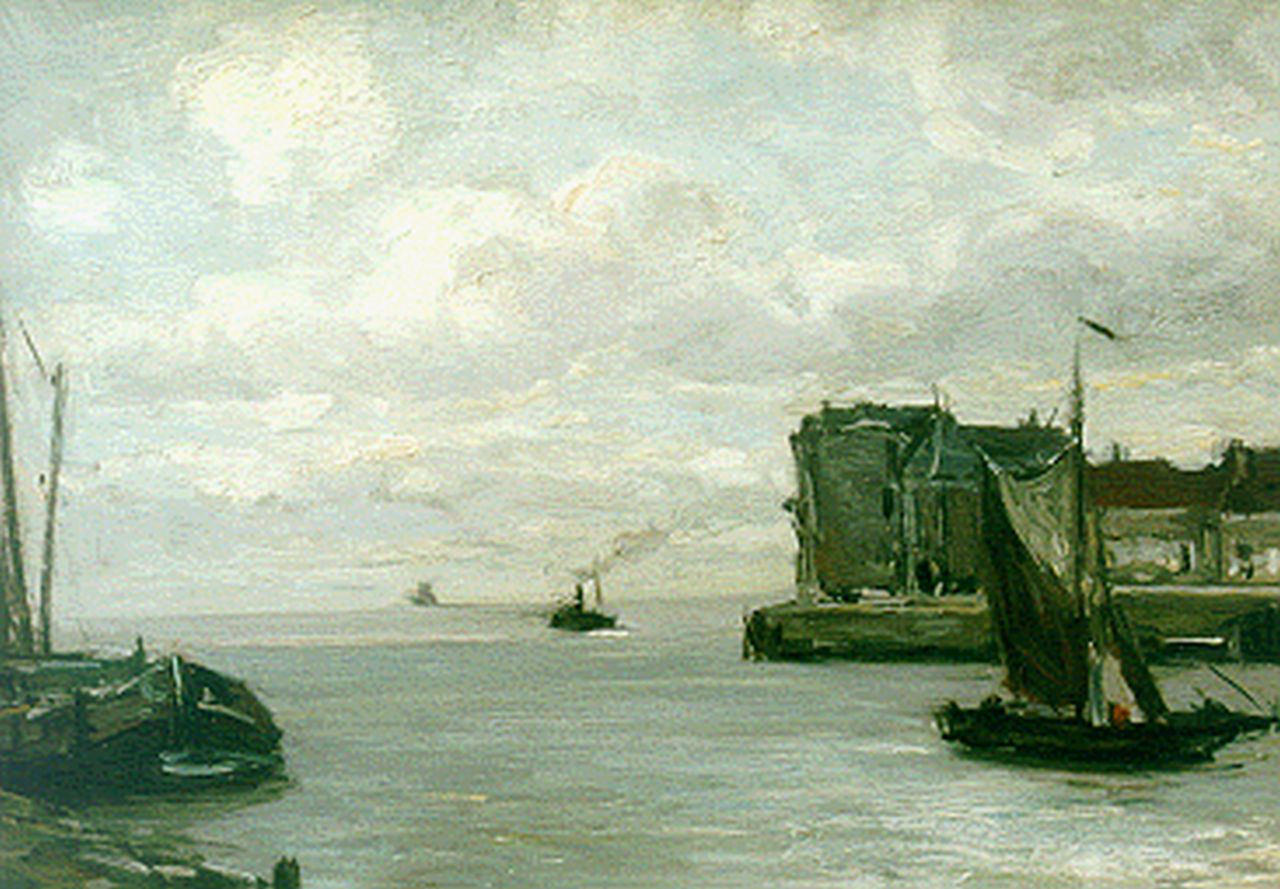 Apol L.F.H.  | Lodewijk Franciscus Hendrik 'Louis' Apol, De haven van Veere, olieverf op doek 30,1 x 40,5 cm, gesigneerd linksonder
