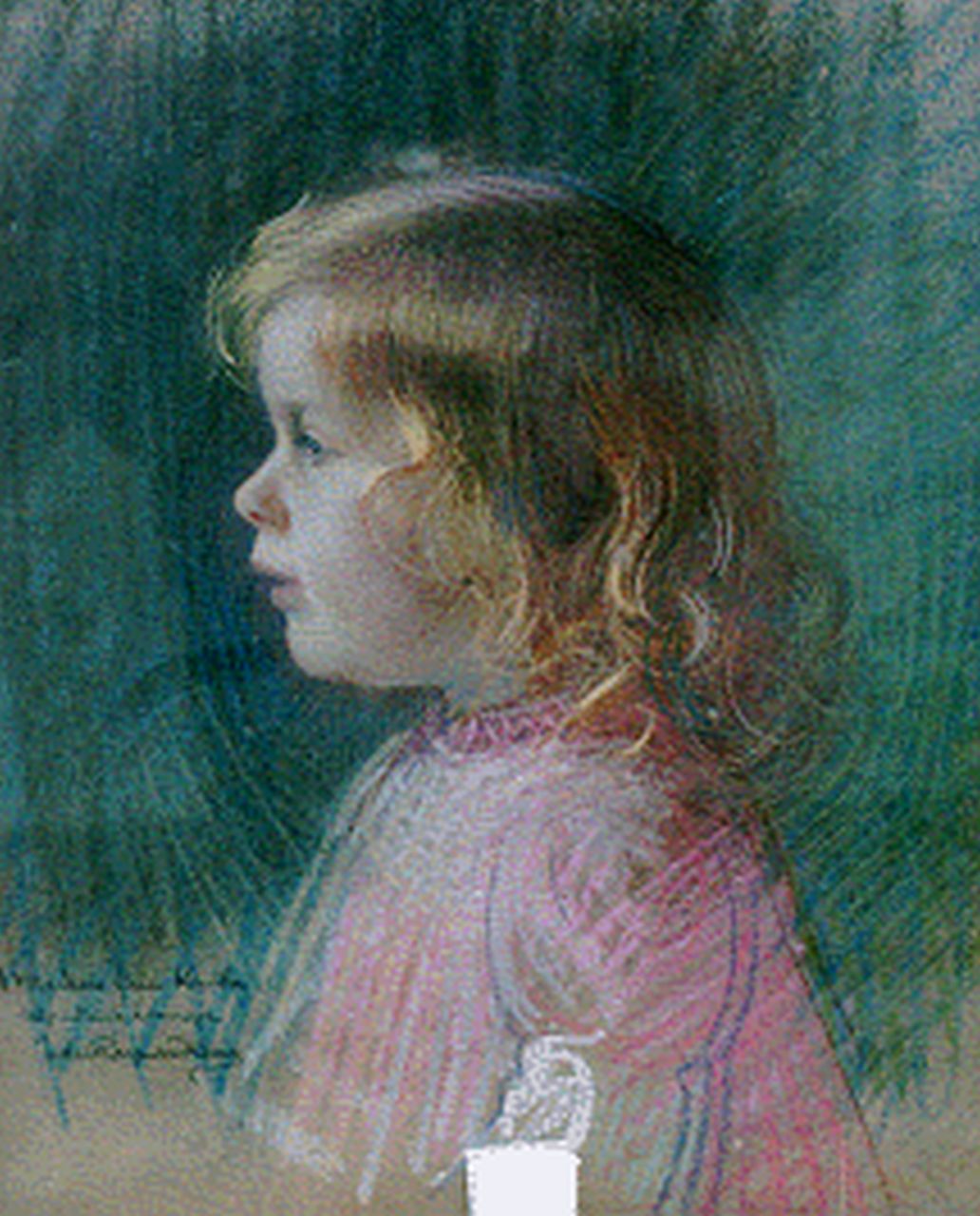 Koenig J.R.  | Jules Raymond Koenig, Portret van Christiane, pastel op papier 46,3 x 38,2 cm, gesigneerd linksonder en Octobre 1905
