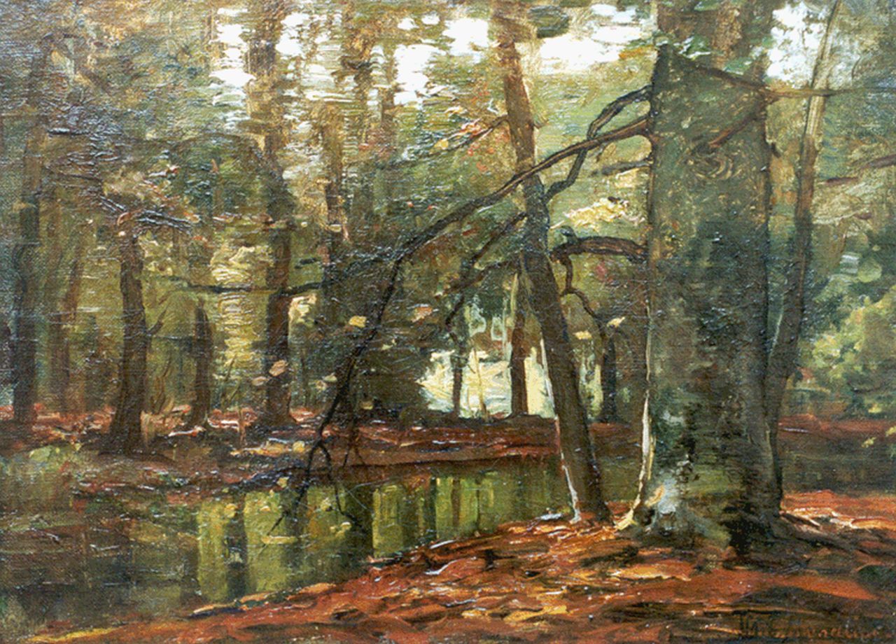 Mondriaan F.H.  | Frédéric Hendrik 'Frits' Mondriaan, Beuk in 't Haagsche Bosch, olieverf op doek 28,6 x 38,1 cm, gesigneerd rechtsonder