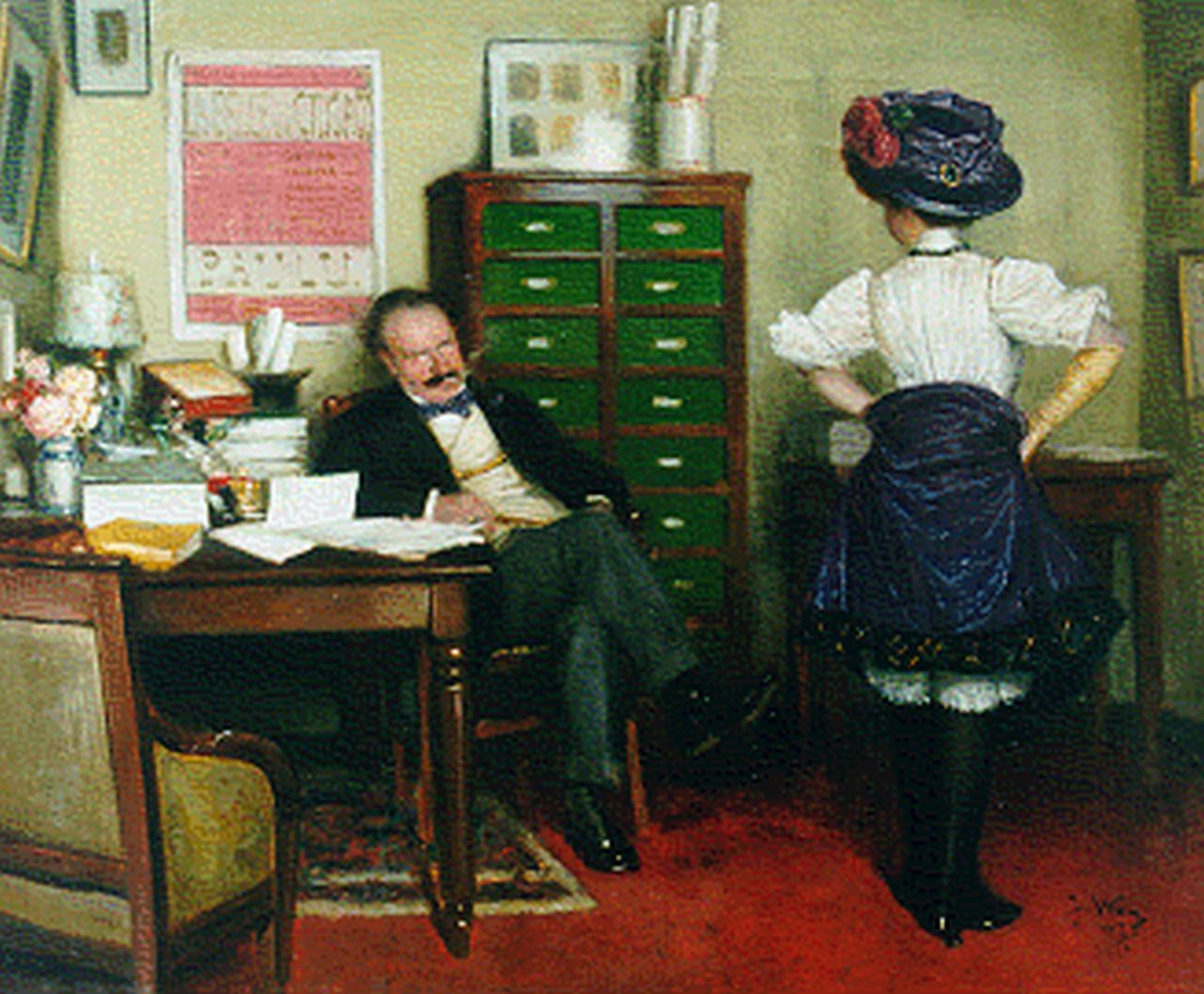 Wely J.  | Jacques Wely, De auditie, olieverf op doek 49,9 x 61,2 cm, gesigneerd r.o en gedateerd '07