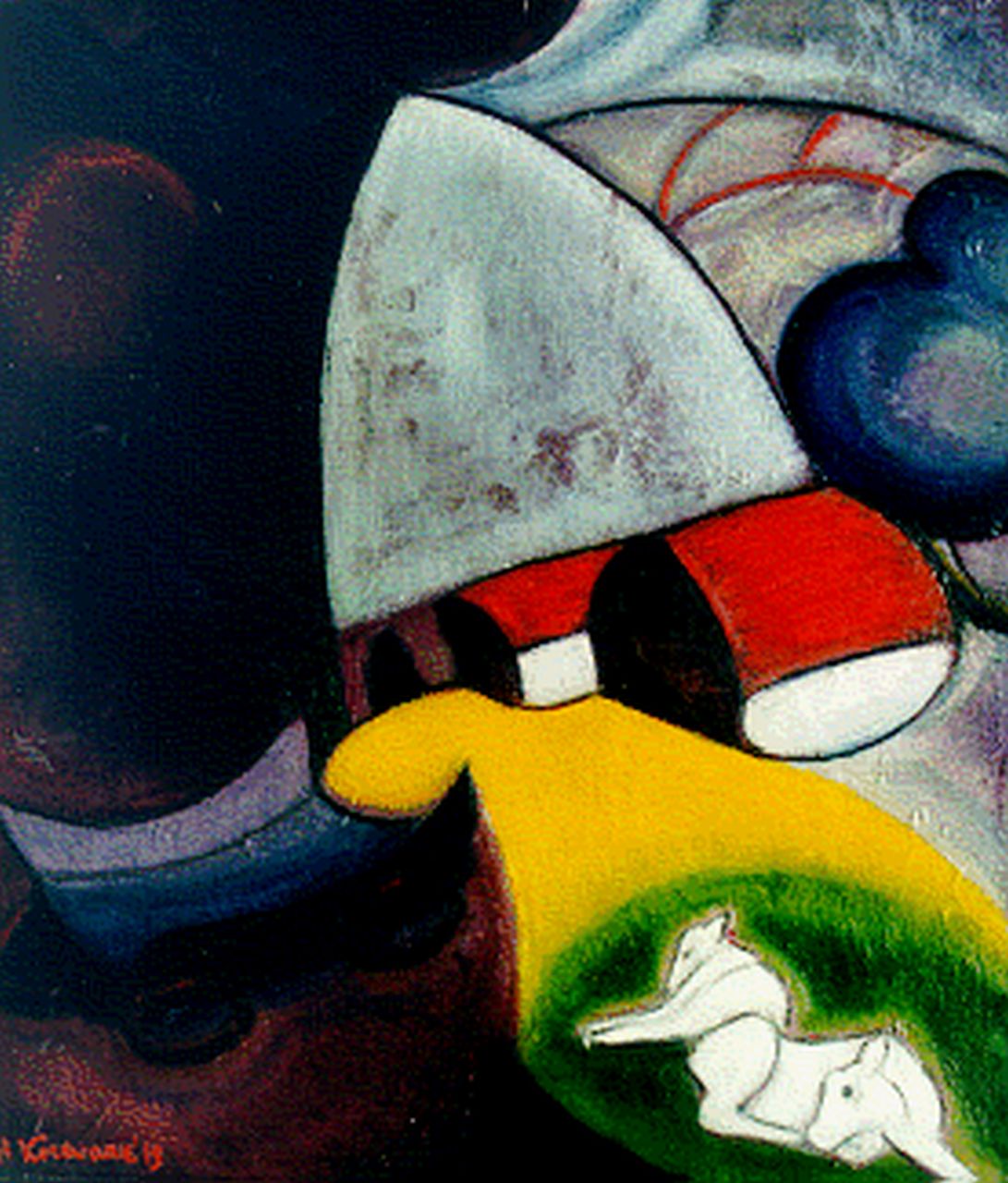 Korevaar H.  | Hanny Korevaar, Hollandse boerderij, olieverf op doek 61,5 x 53,5 cm, gesigneerd linksonder en gedateerd '19