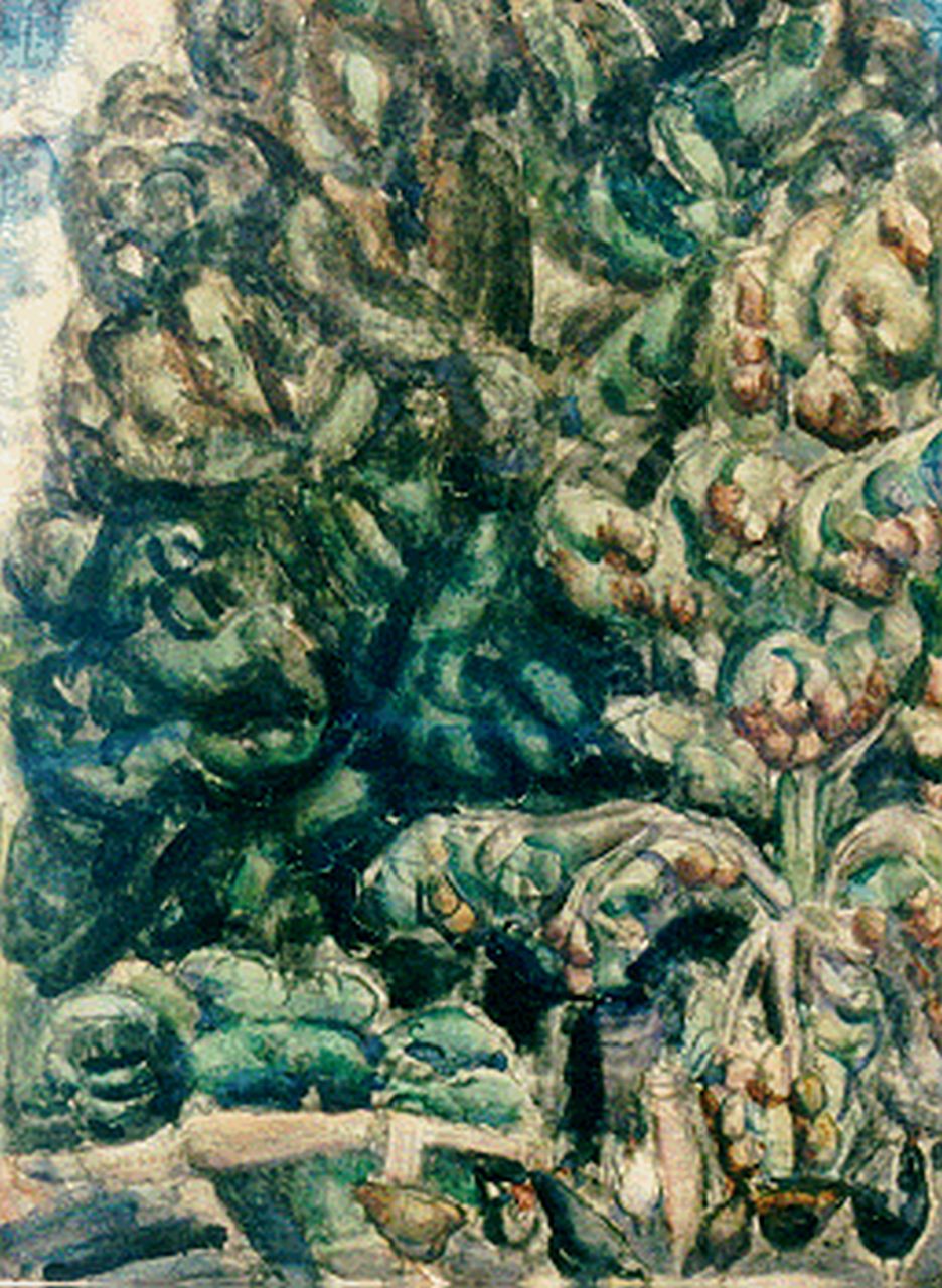 Gestel L.  | Leendert 'Leo' Gestel, De boomgaard bij boerderij 'De Eenhoorn', Beemster, aquarel op papier 51,5 x 70,3 cm, gesigneerd linksonder