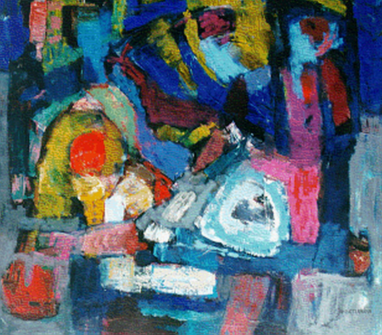 Battermann J.  | Johannes 'Jan' Battermann, Compositie, olieverf op doek 114,6 x 129,7 cm, gesigneerd rechtsonder