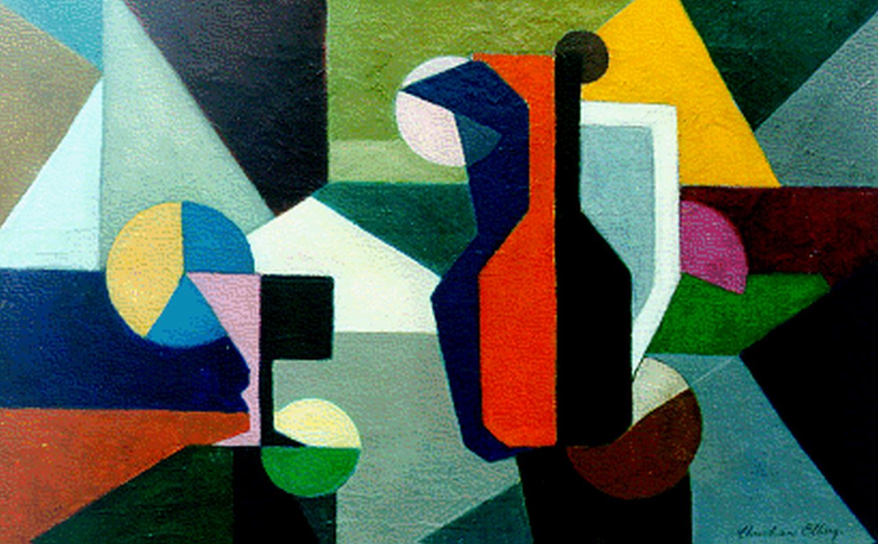 Olberg C.  | Christiane Olberg, Stilleven met karaf, olieverf op doek 37,5 x 59,8 cm, gesigneerd rechtsonder