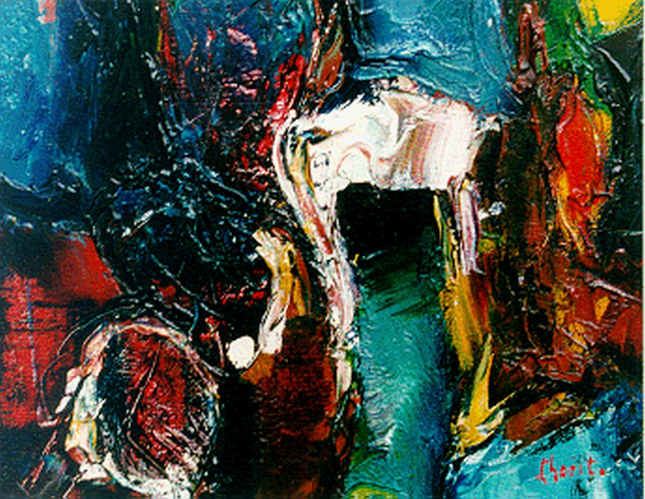 L'Hoëst E.  | Engelbert L'Hoëst, Compositie, olieverf op paneel 17,3 x 22,3 cm, gesigneerd rechtsonder en te dateren ca. '49