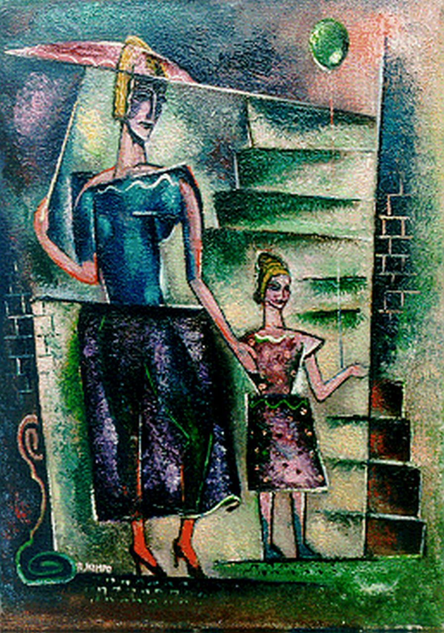 Kimpe R.J.P. | Raymundus Josephus Petrus 'Reimond' Kimpe, Moeder en kind, olieverf op doek 35,2 x 25,5 cm, gesigneerd linksonder Kimpe R.J.P. | Raymundus Josephus Petrus 'Reimond' Kimpe, Moeder en kind, olieverf op doek 35,2 x 25,5 cm, gesigneerd linksonder