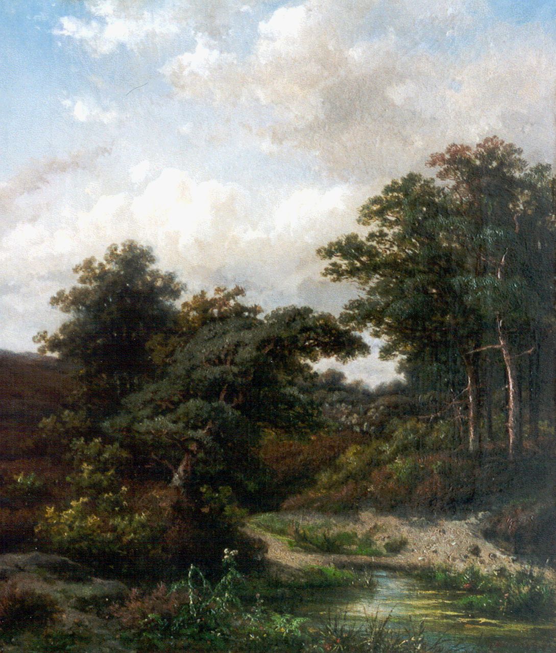 Meiners C.H.  | Claas Hendrik Meiners, Beekje in het bos bij Oosterbeek, olieverf op doek 39,2 x 33,7 cm, gesigneerd rechtsonder