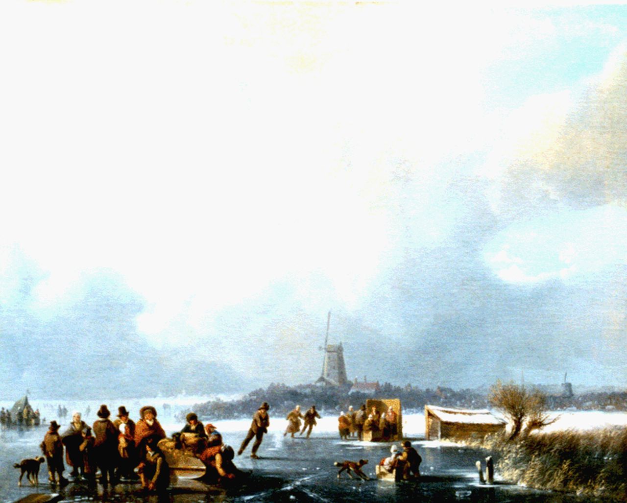 Stok J. van der | Jacobus van der Stok, Hollandse winter, olieverf op doek 48,0 x 60,0 cm