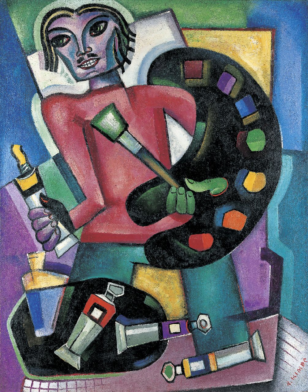 Kimpe R.J.P. | Raymundus Josephus Petrus 'Reimond' Kimpe, De schilder, olieverf op doek 94,8 x 75,0 cm, gesigneerd rechtsonder en te dateren ca. 1953 Kimpe R.J.P. | Raymundus Josephus Petrus 'Reimond' Kimpe, De schilder, olieverf op doek 94,8 x 75,0 cm, gesigneerd rechtsonder en te dateren ca. 1953