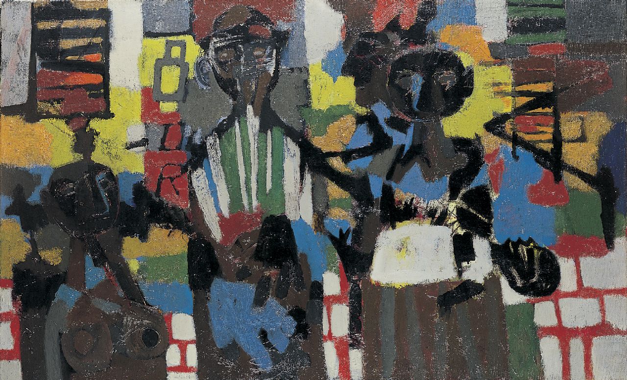 Bitter T.  | Theodorus 'Theo' Bitter, Harlem, olieverf op doek 75,0 x 120,5 cm, gesigneerd rechtsonder en verso gedateerd '62