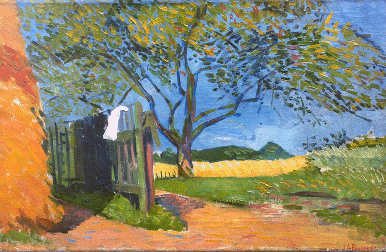 Pollones J.A.  | Jean Albert Pollones, Zomers landschap, olieverf op doek 30,0 x 46,0 cm, gesigneerd rechtsonder