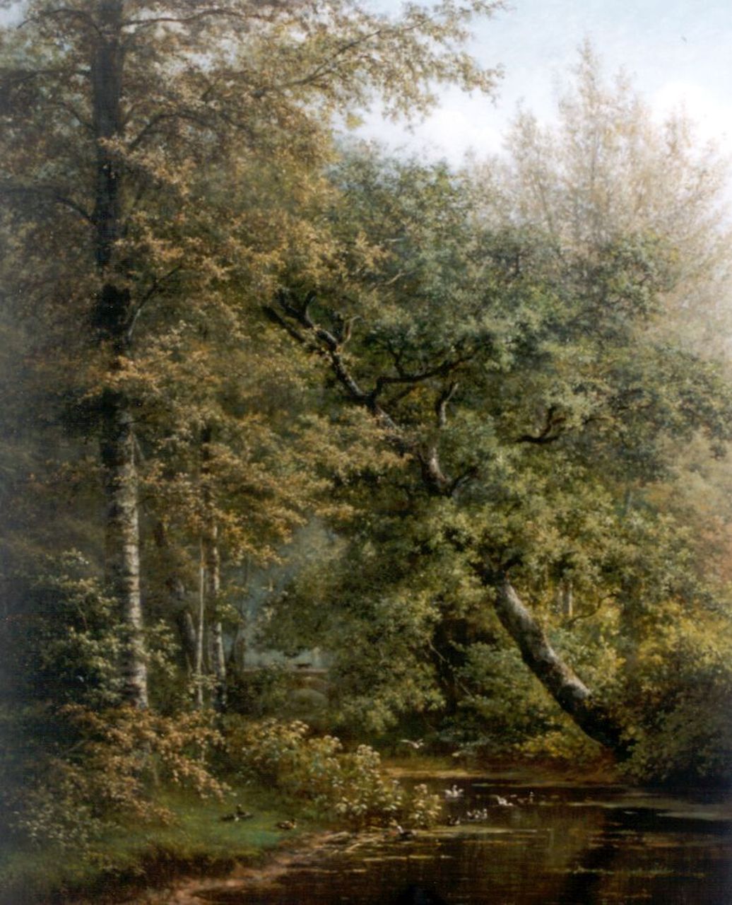 Vogel C.J. de | Cornelis Johannes de Vogel, Boslandschap met beekje, olieverf op doek 119,9 x 100,0 cm, gesigneerd linksonder