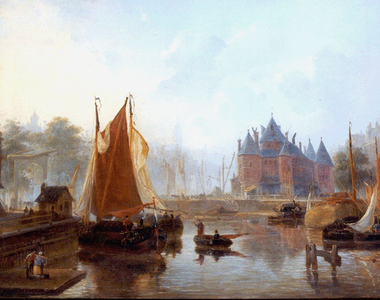 Johannes Mock | De Sint Anthonispoort te Amsterdam, olieverf op paneel, 45,4 x 58,3 cm, gesigneerd l.o.