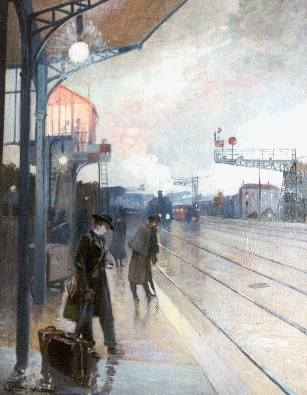 Vincent Lorant-Heilbronn | Station van Asnières, olieverf op paneel, 35,0 x 26,8 cm, gesigneerd l.o. en gedateerd 1900