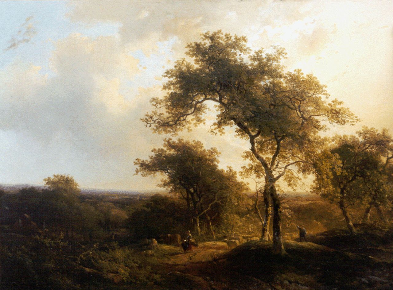 Roelofs W.  | Willem Roelofs, Heuvelachtig boslandschap, olieverf op doek 59,0 x 79,1 cm, gesigneerd rechts van het midden. en te dateren ca. 1842
