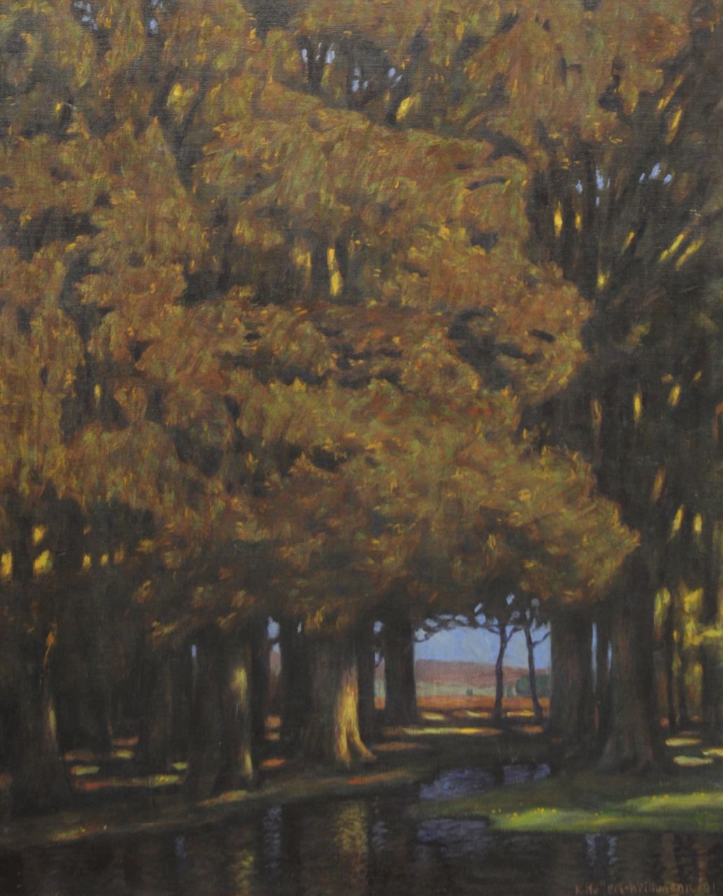 Holleck-Weithmann K.  | Karl Holleck-Weithmann | Schilderijen te koop aangeboden | 't Donkere woud, olieverf op doek 94,7 x 77,0 cm, gesigneerd rechtsonder en gedateerd 1911