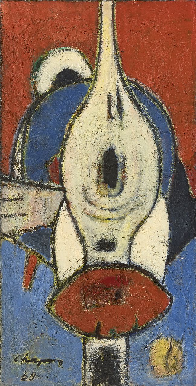 Chapon J.  | Jules Chapon | Schilderijen te koop aangeboden | Zonder titel, olieverf op doek 100,4 x 50,3 cm, gesigneerd linksonder en gedateerd '68