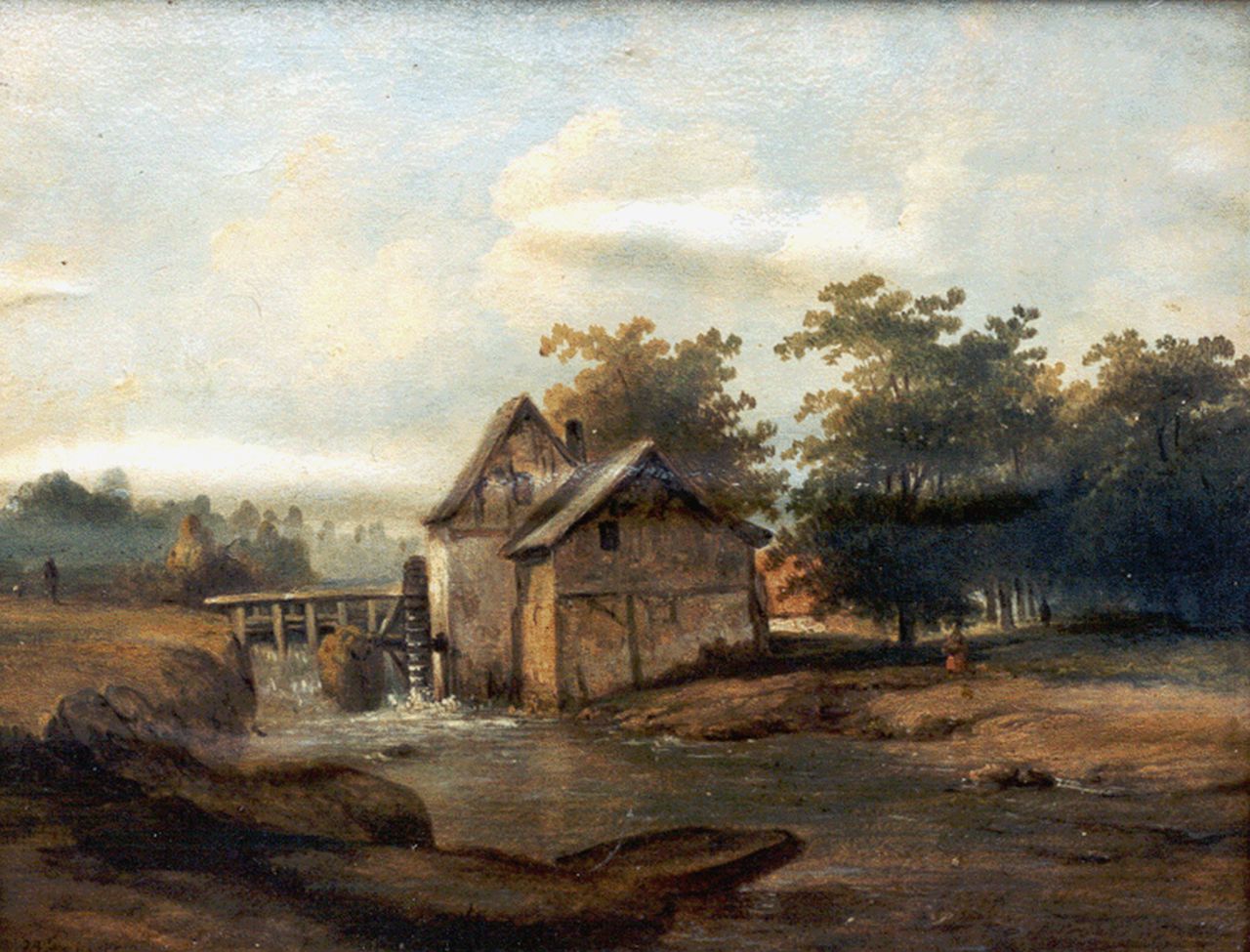 Tom J.B.  | Jan Bedijs Tom, Watermolen, olieverf op doek 34,9 x 45,1 cm, gesigneerd linksonder en gedateerd 1857