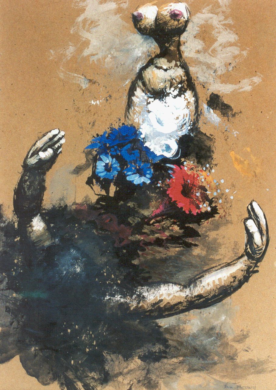 Hoowij J.H.  | 'Jan' Hendrik Hoowij, Desire, gouache op karton 49,8 x 34,1 cm, gesigneerd rechtsonder en gedateerd 1941