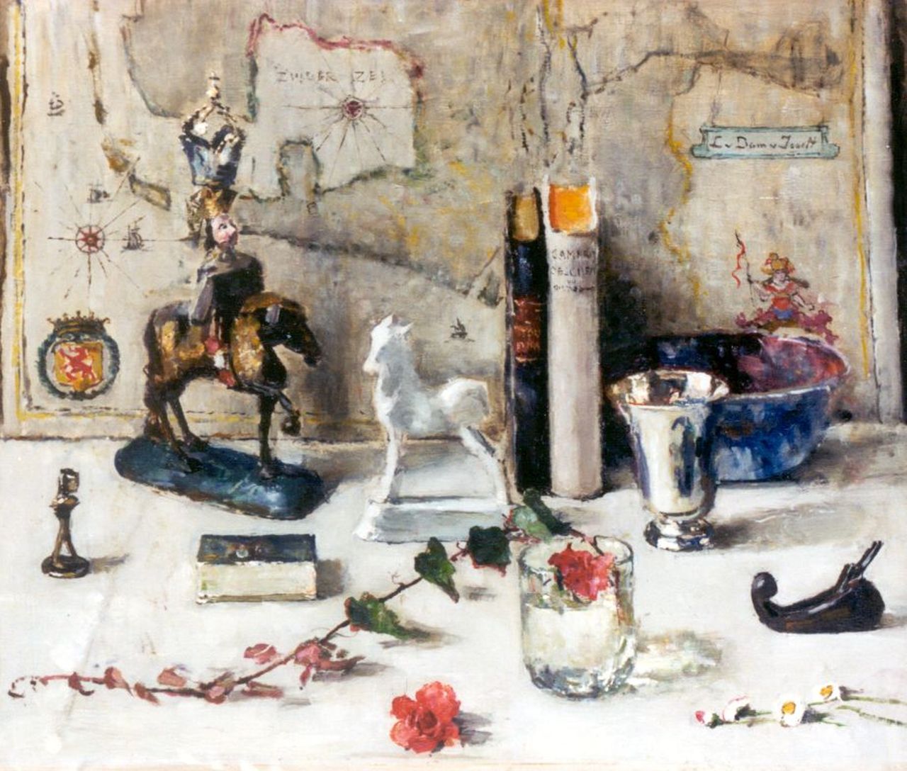 Dam van Isselt L. van | Lucie van Dam van Isselt, Stilleven, olieverf op paneel 53,0 x 62,7 cm, gesigneerd rechtsboven en te dateren 1948