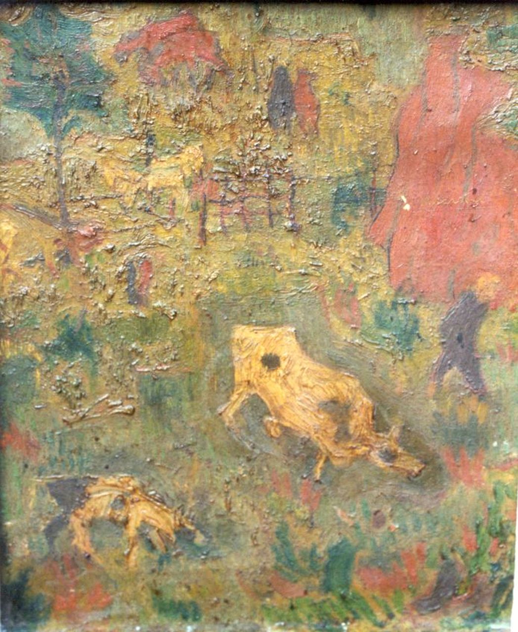 Pardoel H.P.  | Henricus Petrus 'Harrie' Pardoel, Landschap met koeien, olieverf op doek 30,2 x 24,0 cm, gesigneerd rechtsboven