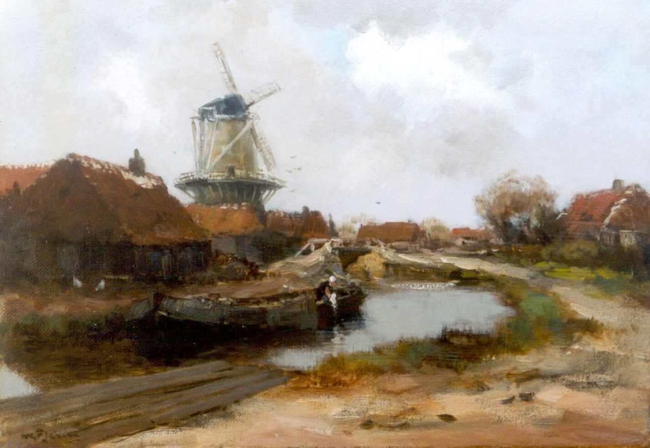 Jansen W.G.F.  | 'Willem' George Frederik Jansen, Vaartje in de buurt van Edam, olieverf op doek 35,6 x 50,5 cm, gesigneerd linksonder