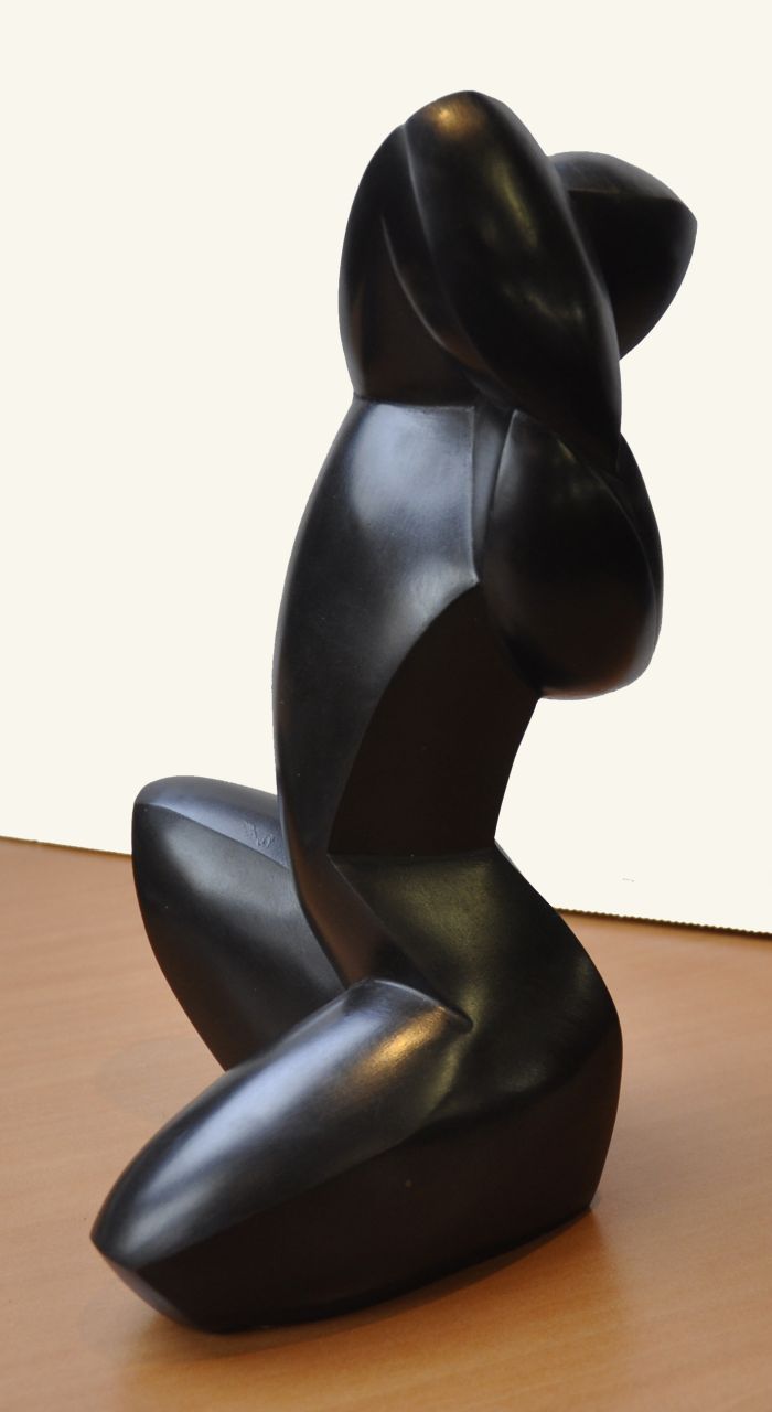 Rini Dado | Knielend naakt, brons, 21,0 cm, gesigneerd gesigneerd op achterzijde, onderaan