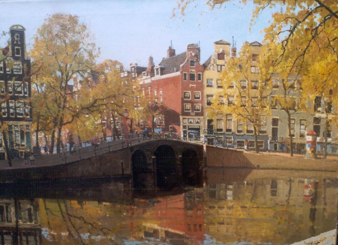 Vlist L. van der | Leendert van der Vlist, Prinsengracht, Amsterdam, olieverf op doek 65,1 x 91,2 cm, gesigneerd rechtsonder