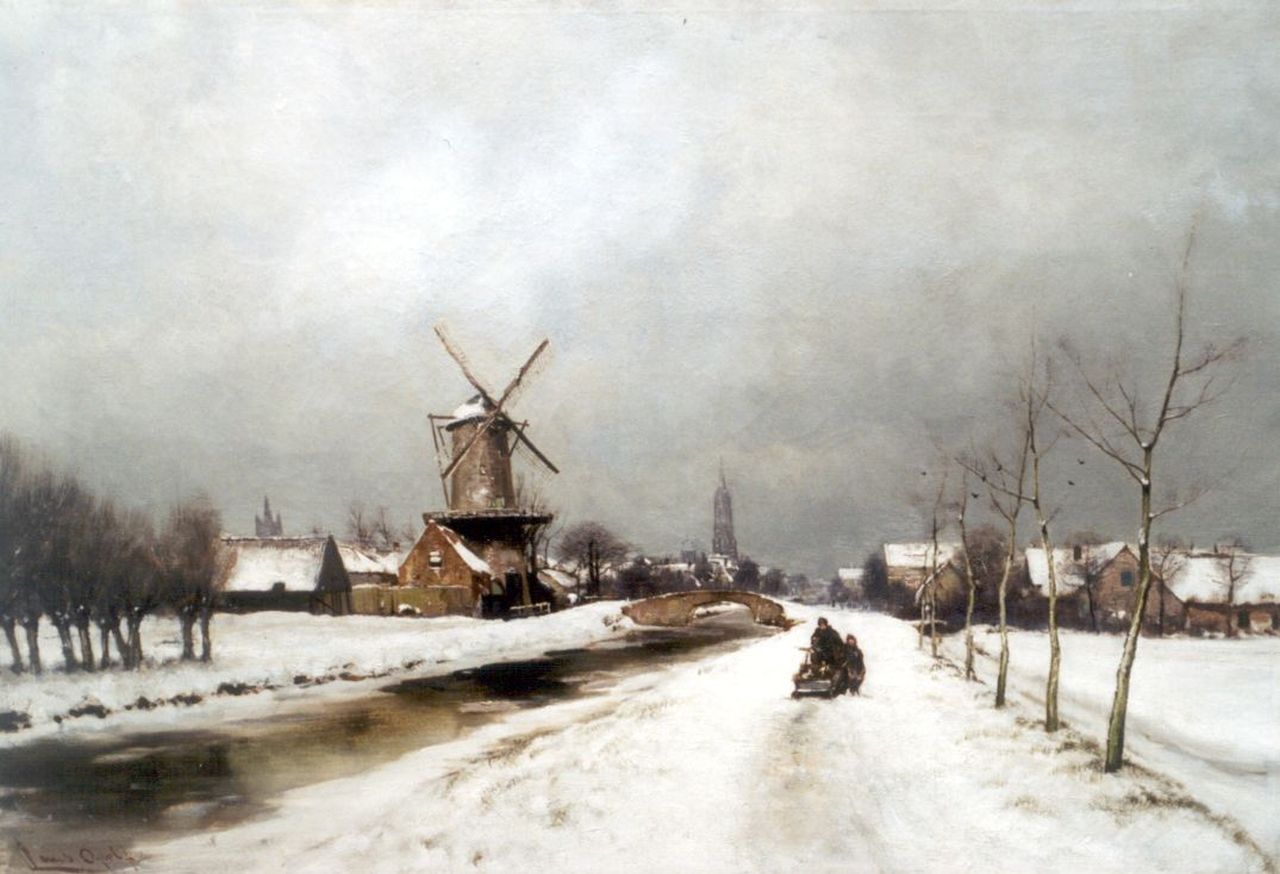 Apol L.F.H.  | Lodewijk Franciscus Hendrik 'Louis' Apol, Delft in de winter, olieverf op doek 56,0 x 80,2 cm