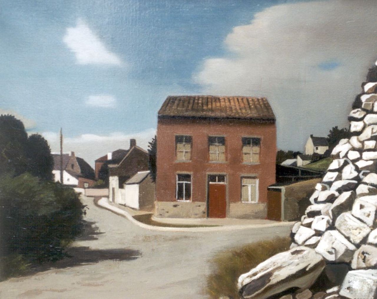 Hynckes R.  | Raoul Hynckes, Belgisch straatje, olieverf op doek 52,3 x 65,1 cm, gesigneerd rechtsonder