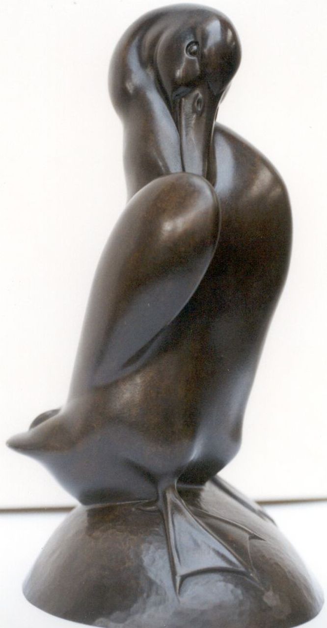 Rochard I.F.R.  | Irénée Félix René Rochard, Eend, brons 27,5 x 15,0 cm, gesigneerd op de basis en te dateren 1935-1950