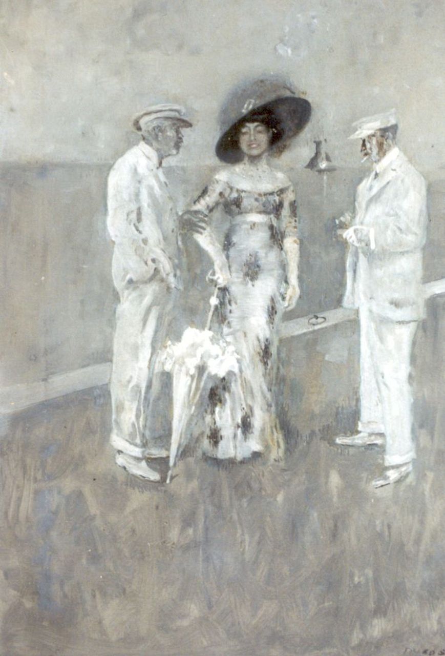 Stahl F.  | Friedrich Stahl, Op de boulevard, gouache op papier 26,0 x 20,0 cm, gesigneerd rechtsonder