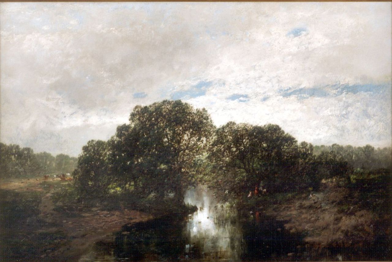William Louis Sonntag | Een zomermiddag in New Hampshire, olieverf op doek, 35,0 x 46,0 cm