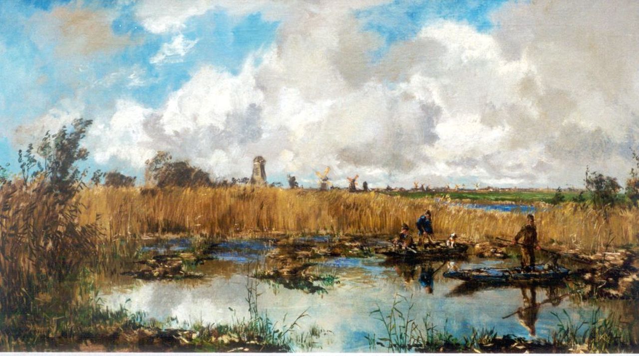 Mastenbroek J.H. van | Johan Hendrik van Mastenbroek, Snippenjacht, olieverf op doek 57,4 x 102,2 cm, gesigneerd linksonder en gedateerd 1917